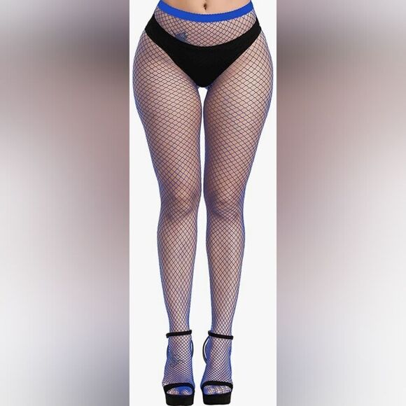 Blue SMALL Hole Fishnet Stockings - Picture 1 of 3
